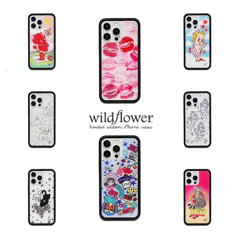 Wildflower Kensington Kiss cherub Phone Case for iPhone 17 12 13 14 15 16 Pro Max Plus Kitten Little Angel Devil lamb wf Cover 26H0307