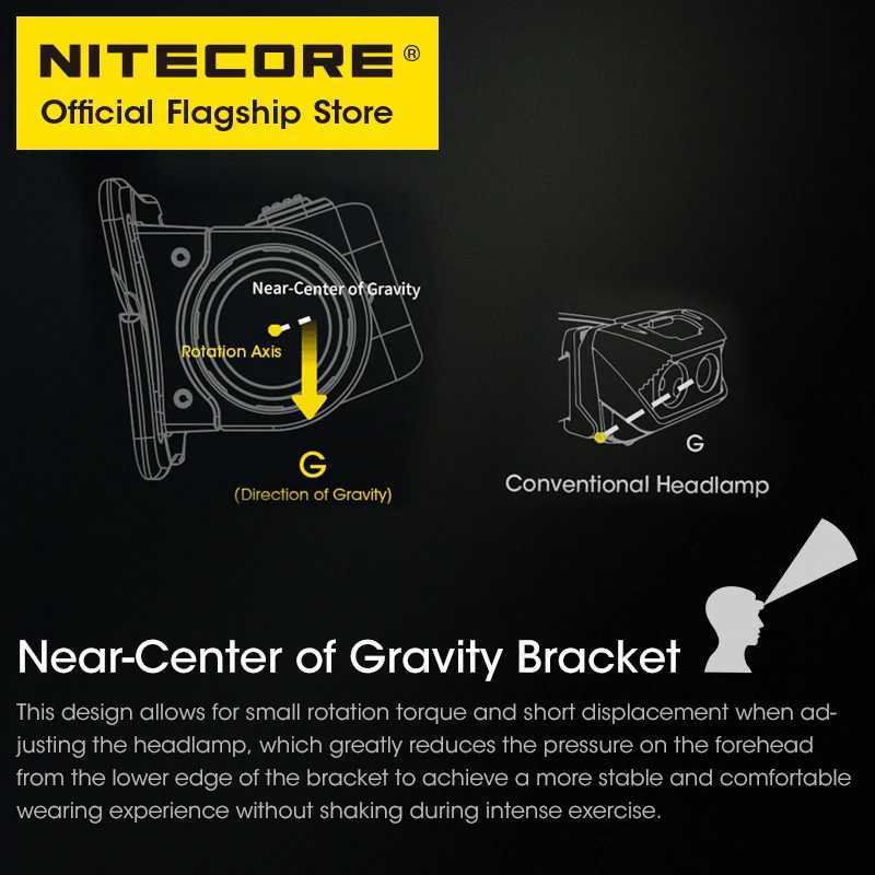 NITECORE NU43 USB-C Rechargeable Headlamp 1400 Lumens for Trail Running LED Work Light Fishing Trekking Built in 18650 Battery H260307