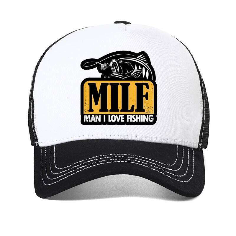 MILF I Love Men Women Adjustable Fishing Snapback hat Leisure outdoors Mesh Breathable hats Y260304
