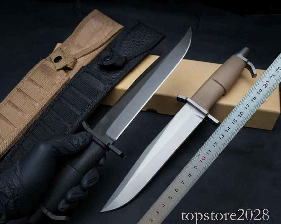 Top pocket knife Quality AMF Survival Knife N690 Titanium Coating Straight Point Full Tang Forprene Handle Outdoor Fixed Blade Tactical Knives with Sh - view 3