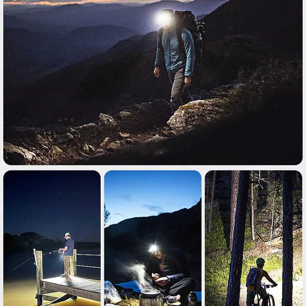 USB Rechargeable Headlamp Motion Sensor COB Light 800 Lumens Super Bright Night Fishing Emergency Outdoor Lighting Hands Free H260307