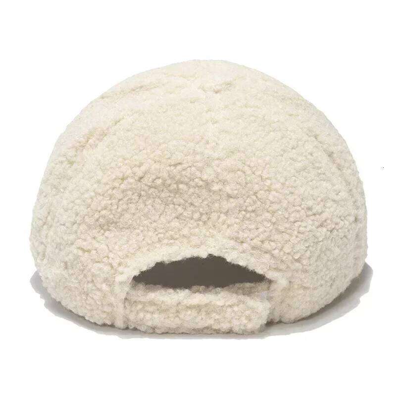 New Lamb Wool for Women Autumn and Korean Style Warm Sun Hat Plush Winter Baseball Cap Y260304