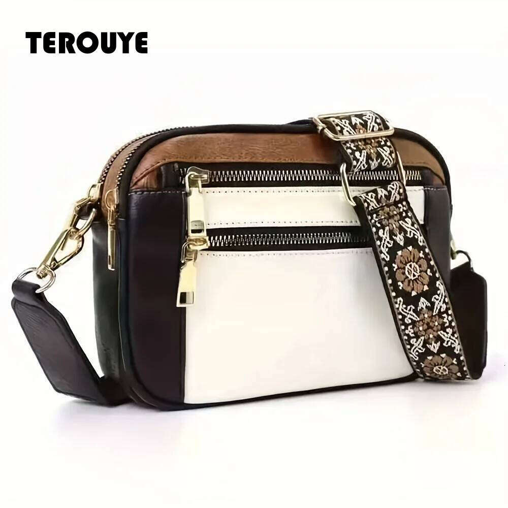 2026 Retro Fashion Classic Women's Multifunctional Zipper Shoulder Strap Crossbody Small Square Bag Suitable For Office TEROUYE