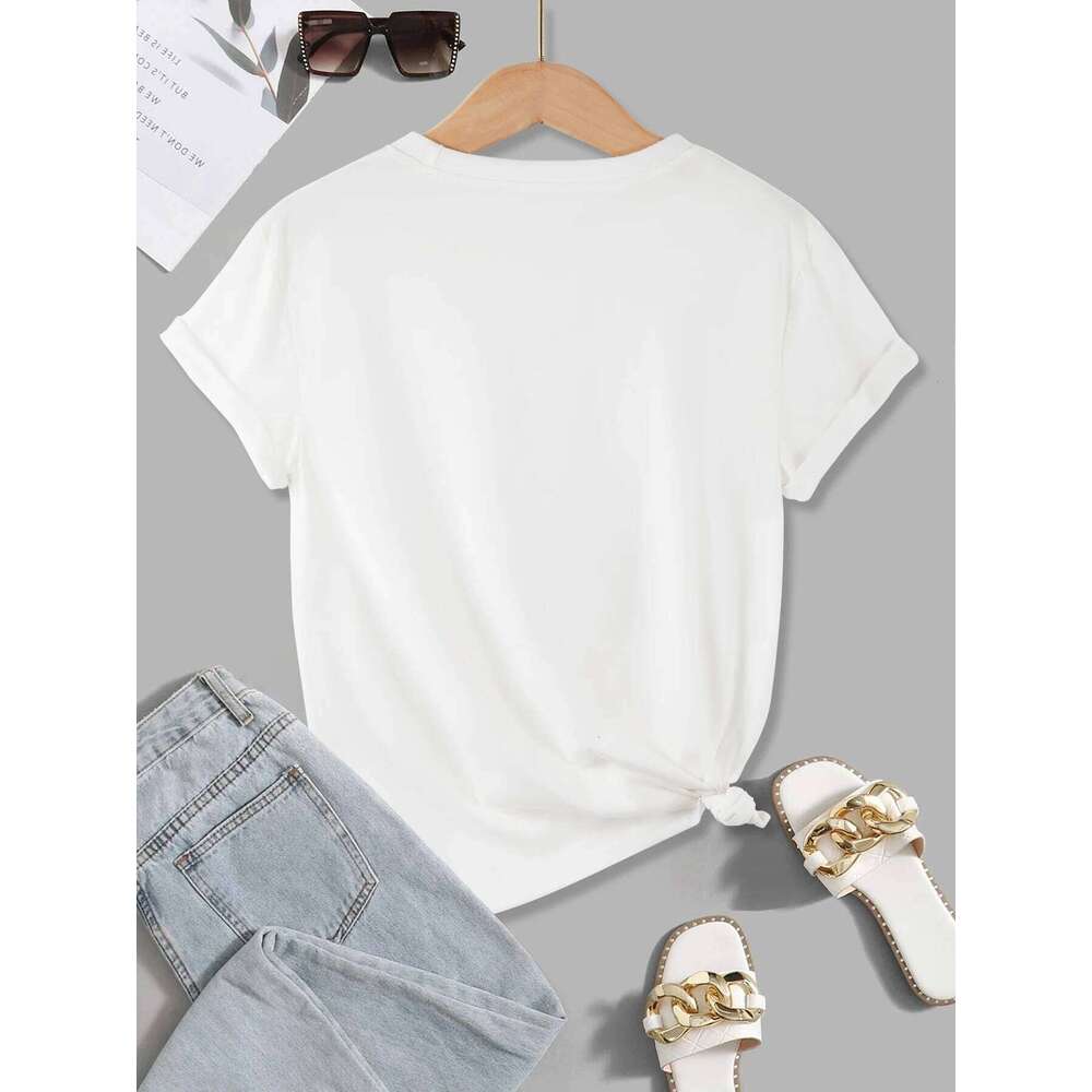 Hip Hop Cartoon Bear Printed T-Shirt Womens Casual O-Neck T Shirts Comfortable Loose Short Sleeve Tops Summer Soft Woman Clothes XJ260306