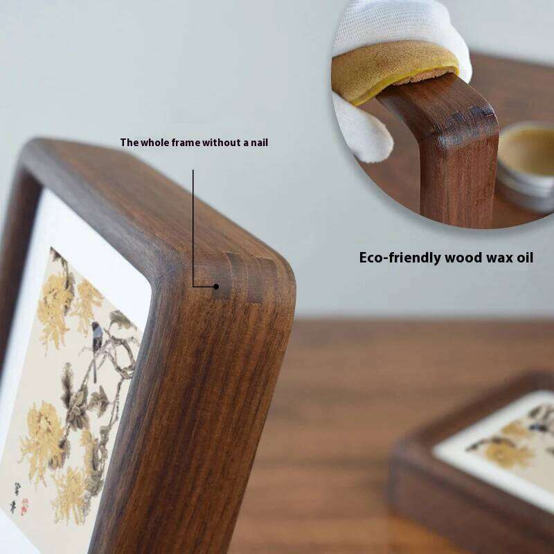 Solid Black Walnut Wood Photo - Stylish Dado Corner Design Elegant Picture Frame Table Display and Home Dcor H260306
