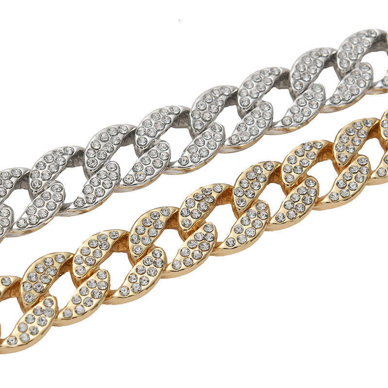 15MM High-Quality Necklace for Men and Women, Hip-Hop Full Diamond Mixed Color Versatile Cuban Necklace, Wholesale from Manufacturer