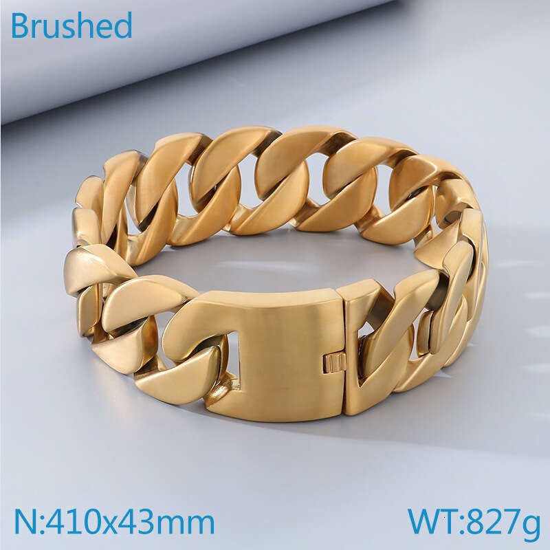 Popular in Europe and America, bold stainless steel Cuban chain, high-quality, high-texture, matte finish, unisex cast necklace jewelry