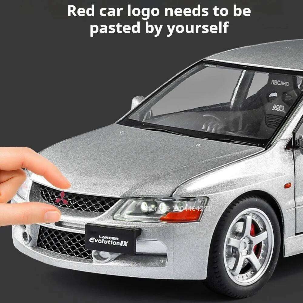 1:24 Lancer Evolution IX AE86 Miniature Toy Alloy Diecast Model Car Doors Opened Front Wheel Steering Vehice Home Decor Ornament Z260307