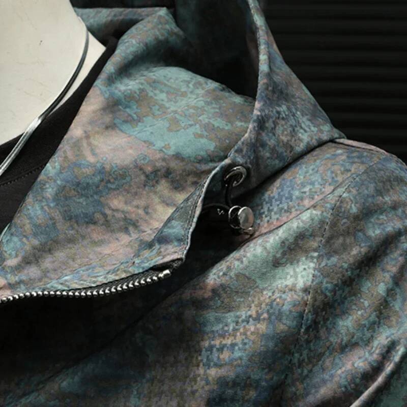 New Allover Printed Hooed Men's Jackets High Quality Sport Casual Hooded Spring Autumn Male Coats Fashioin Man Overcoat 4XL