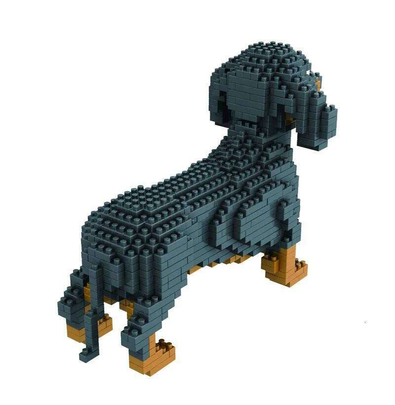 Dog Model Mini Building Block Toys Set for Kid Boy Girls Adult Beginner Teddy Hughes Corgi Collie Pet Style Bricks C260306