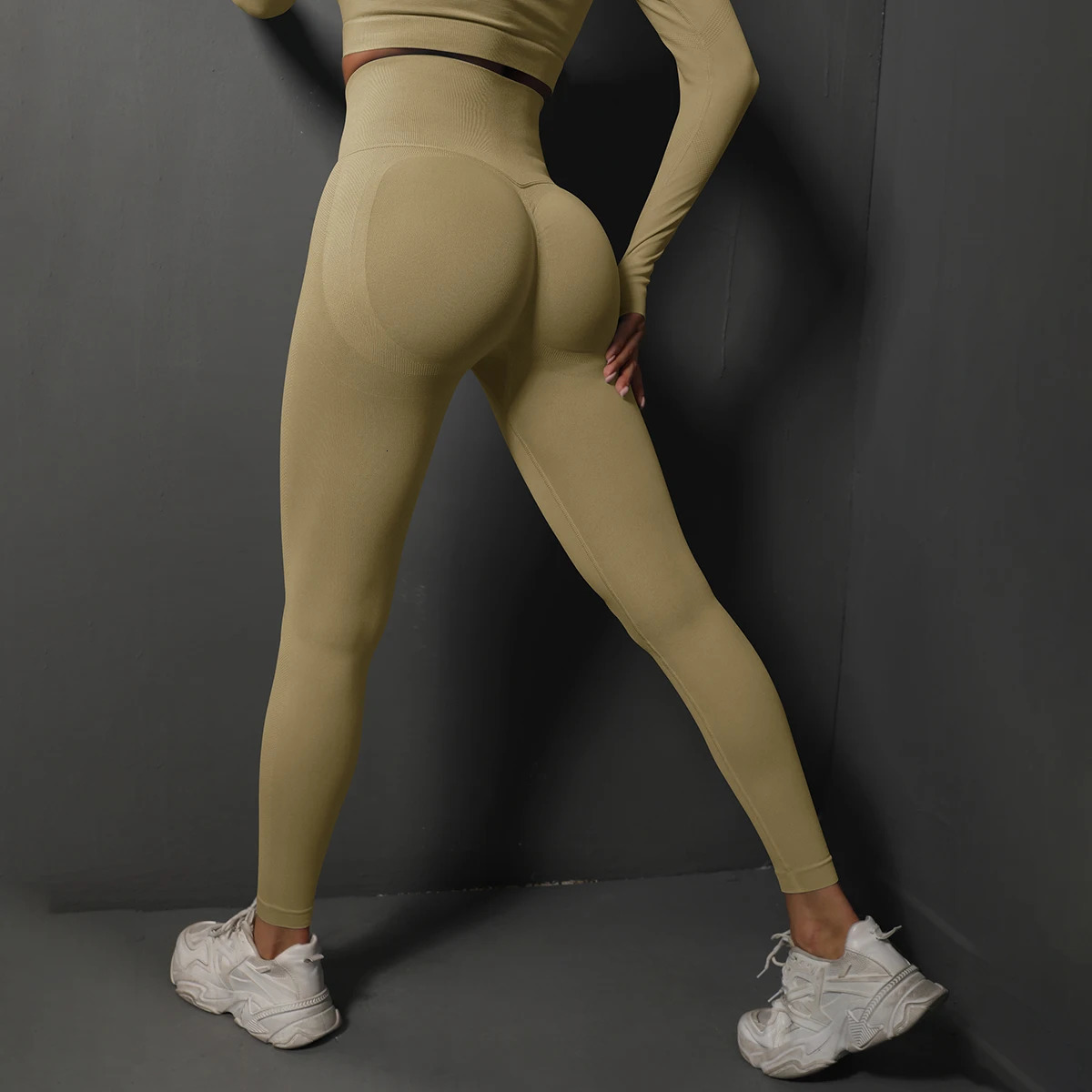 2Pcs Women Sets Energy Seamless Gym Suits Bubble Butt Sports PantsLong Sleeve Shirts Push Up Running Tracksuits Tights Set 260306