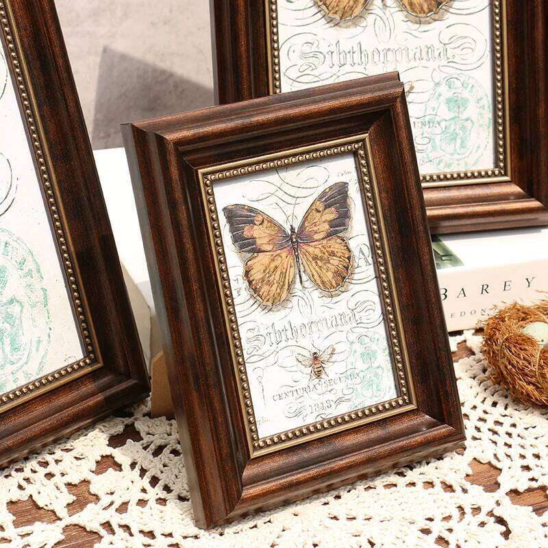 Retro Style Home Setting 1 Pc American Desktop Decoration Decor Photo Frame On Background Wall H260306