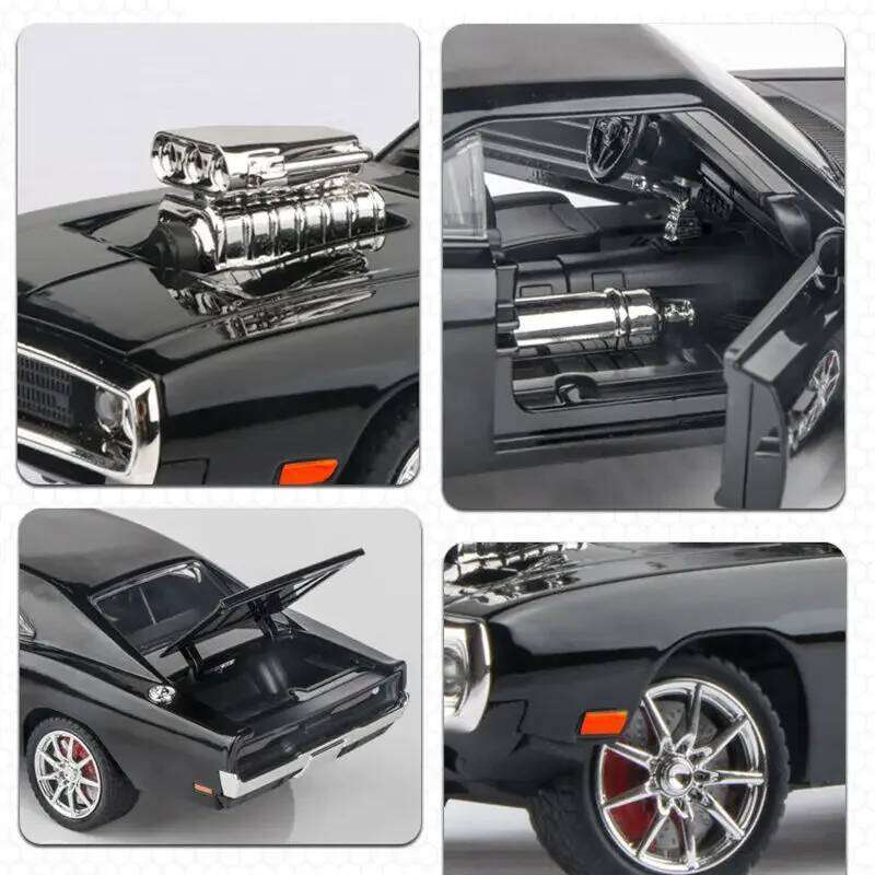 1:24 Dodge Charger Alloy Musle Diecast & Toy Metal Vehicles Sports Car Model Simulation Sound And Light Childrens Gift Z260306