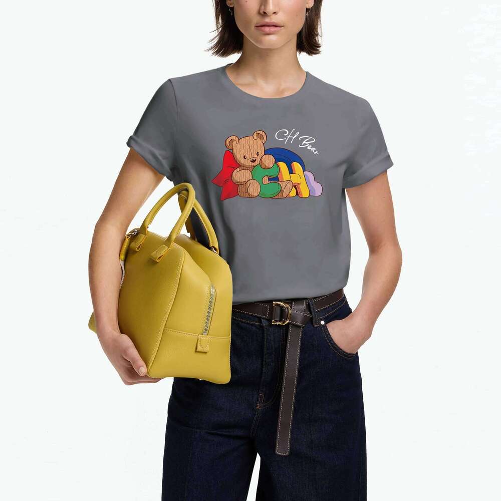 New Printed Pure Cotton Short Sleeve T-Shirt Unisex Letter Design for Summer 2025 High-Quality Top XJ260306 XJ260306