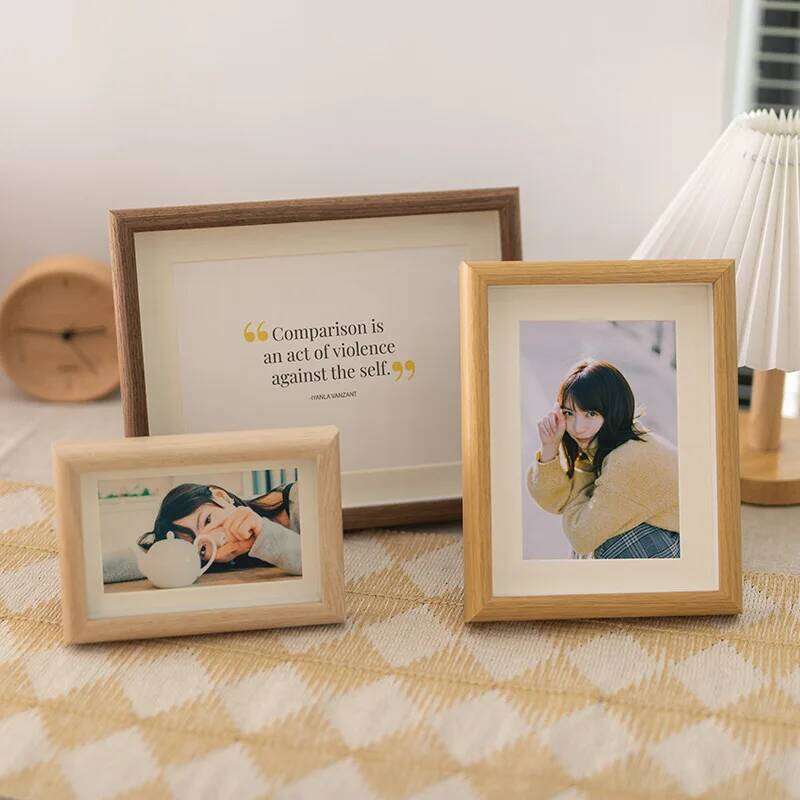 Nordic Wooden Creative Picture Holder Desktop Frame Photo Display Wedding Party Decor Frames Wall Pictures H260306