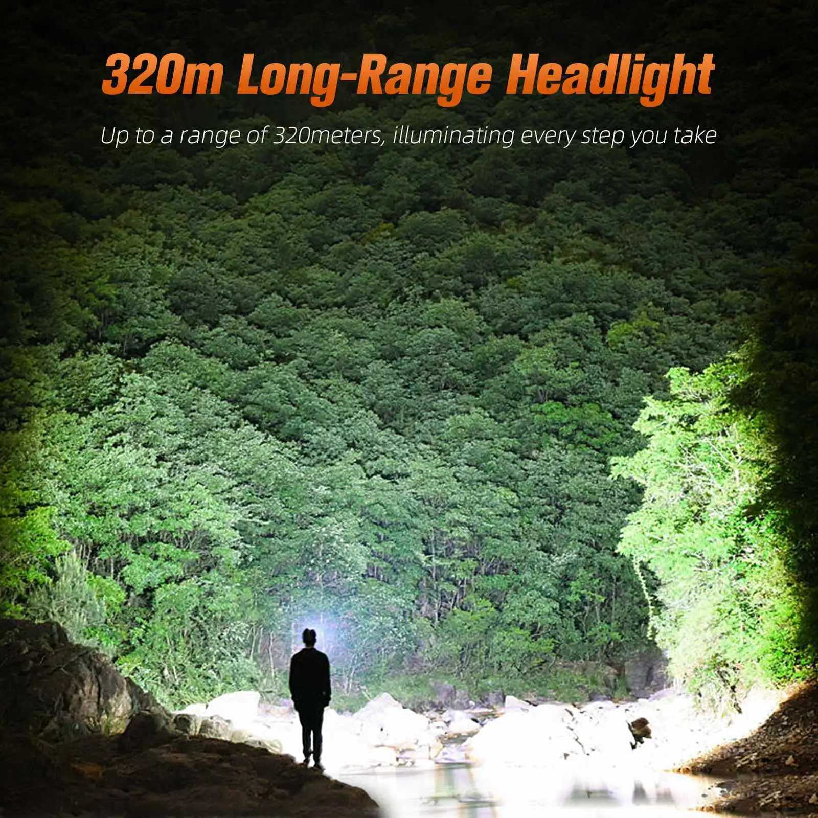 SUPERFIRE HL31 36W Powerful LED Headlamp Rechargeable Telescopic Zoomable Headlight XHP90 Lamp Beads Waterproof Fishing Light H260307