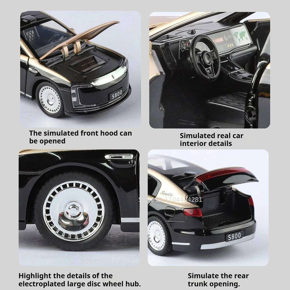 1:32 Scale MAEXTRO S800 LEADING IDEAL L9 Miniature Toys Car Diecast Alloy Models Sound Light Pull Back Vehices Fashion Ornaments Z260306