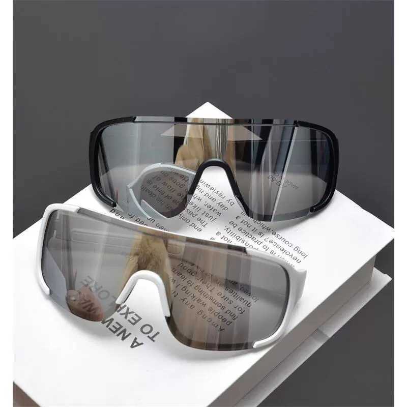 Outdoor Large Frame Matte Black Mercury Cycling Glasses Windproof Goggles Mountain Road Bike Sports Protective Sunglasses S260304