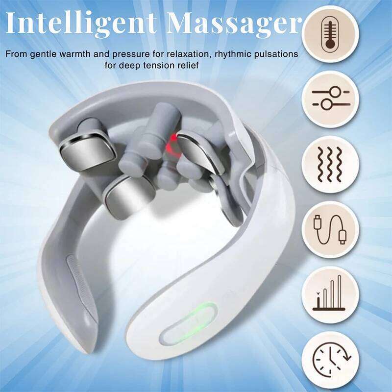 Electric Vibration Masssger Low Frequency Pulse Cervical Rechargeable Smart Neck Massager Hot Compress Massage 26Y0307