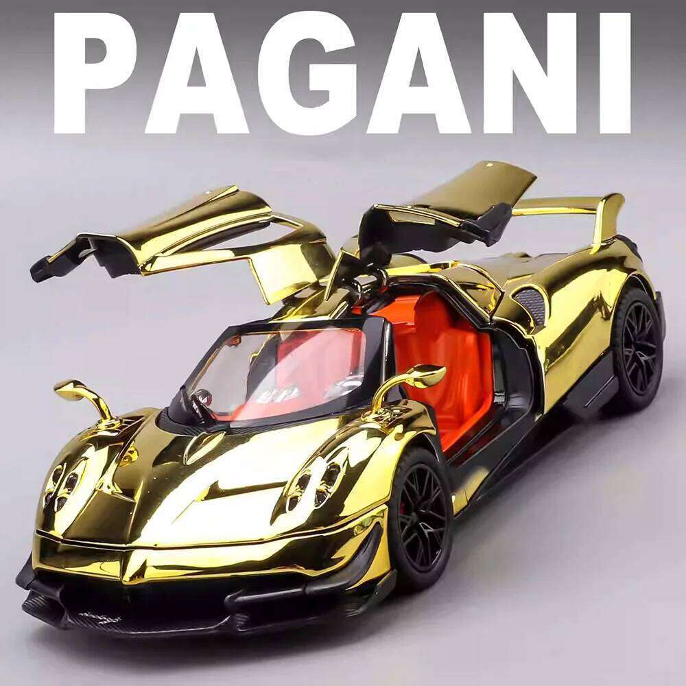 1:24 Pagani Huayra BC Vision GT Toys Alloy Cars Wheel Pull Back Car Rubber Tires Miniature Vehicles Model Collectible Item Z260307