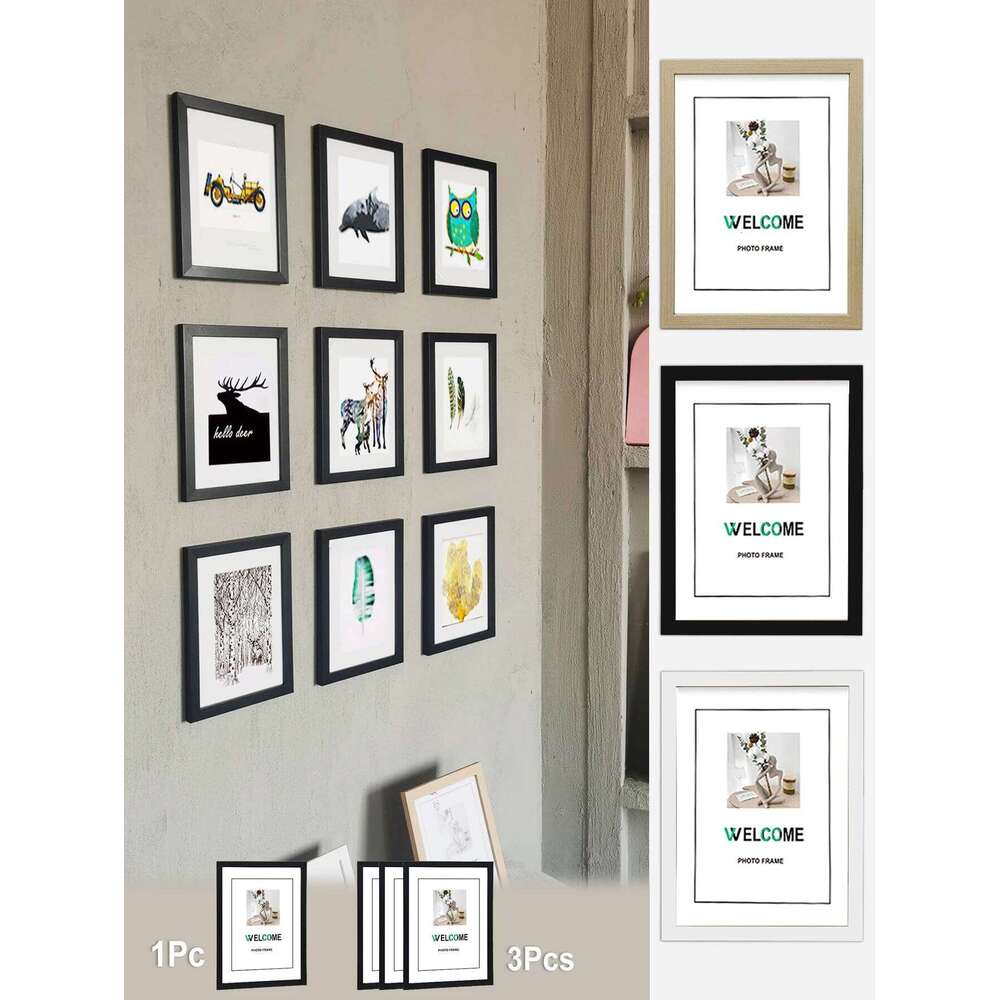 1Pc/3Pcs Gallery Frames15X20 20X25 A4 Pictures Frame for Table Top or Wall Mounting Frames Photo Commemorative Gift H260306