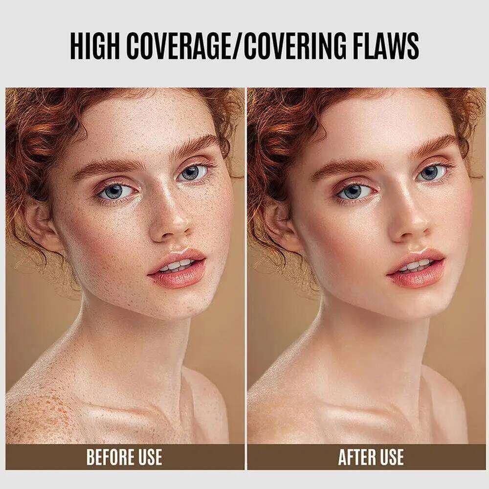 LOOKAVE Long Lasting Full Coverage Natural Matte Liquid Foundation Moisturizing Concealer CC Cream Base Makeup 26L0306