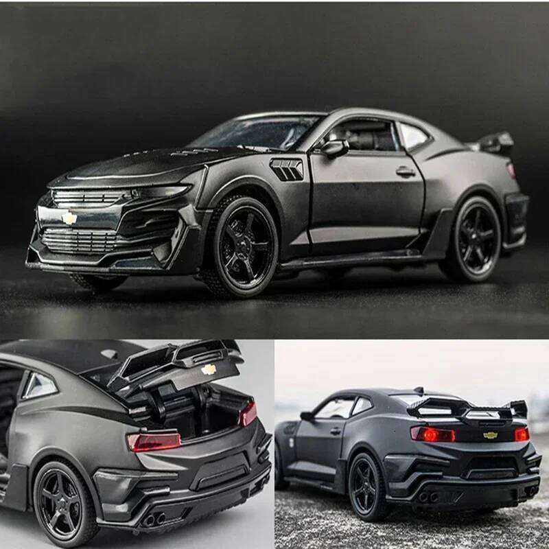 1:32 Alloy Diecast Model Chevrolet Camaro Pull Back Sound Light Kids Toy Car Collection For Children's Gifts Z260306