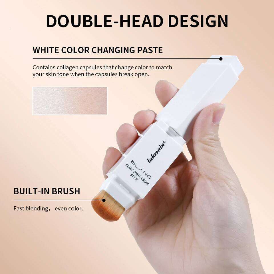 Color Changing Foundation Detachable Brush Blanc Cover Cream Stick High Coverage Smoothly Blending Base Makeup 26L0306