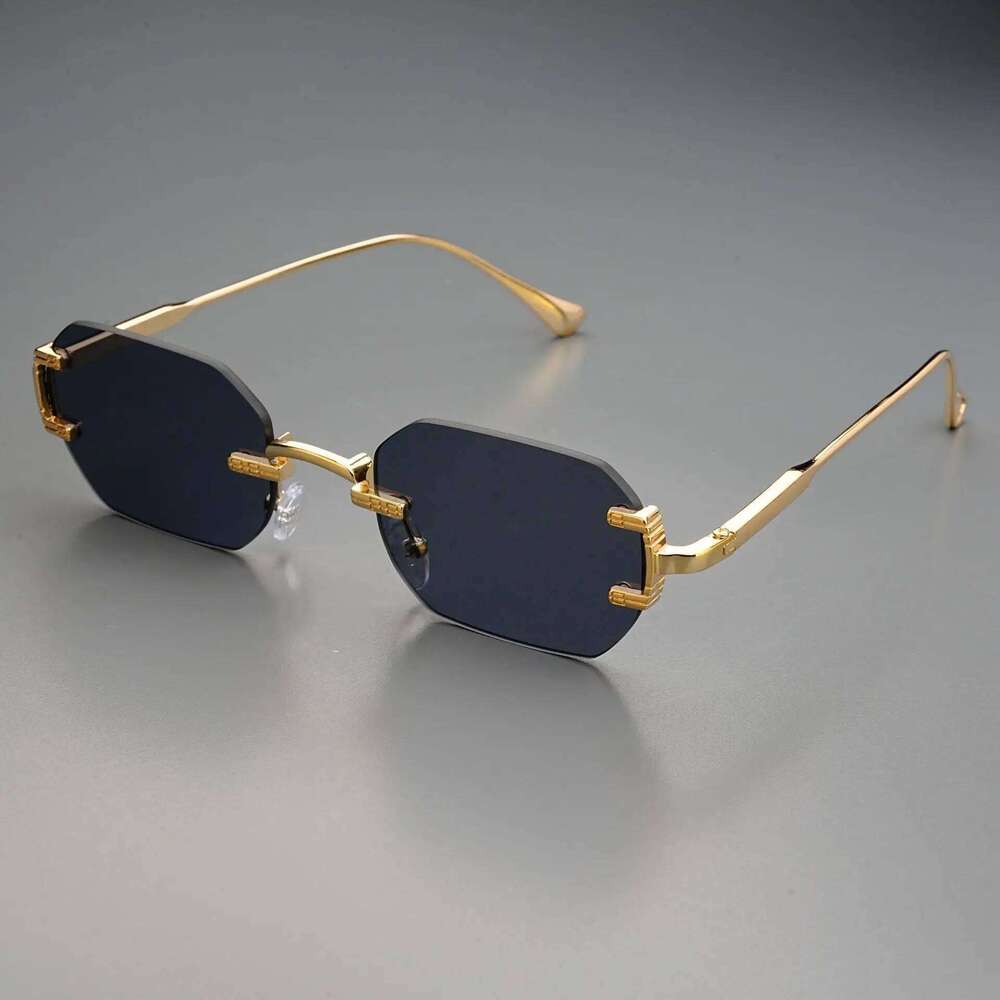 Rimless Sunglasses Rectangle Fashion Popular Women Men Shades Small Square Sun Glasses For Female male Summer Traveling Oculos 26Y0302