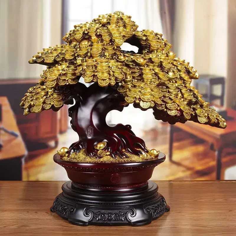 Chinese Feng Shui Money Tree Sculpture for Home Office Store Opening DecorT260307