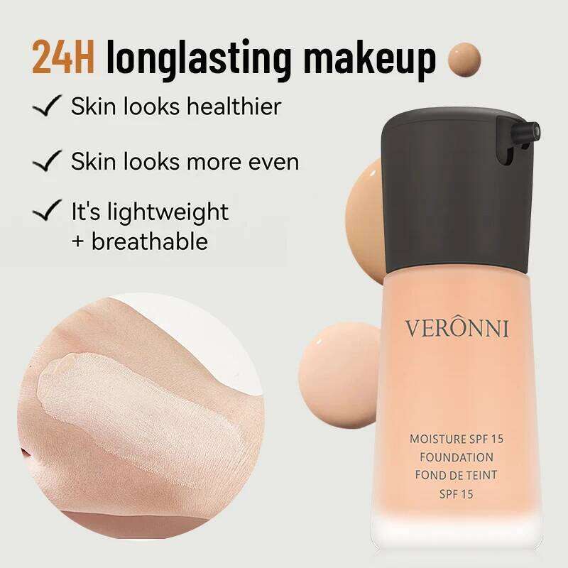 Matte Liquid Foundation Oil Control Concealer BB Cream Waterproof Lasting Full Coverage Natural Face Base Professional Makeup 26L0306
