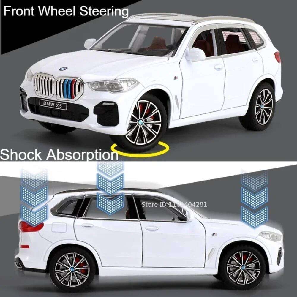 1:24 X5 THE 7 Miniature Model Toy Diecast Alloy Car 6 Doors Opened Sound Light Pull Back Vehices Collection of Simulation Models Z260307