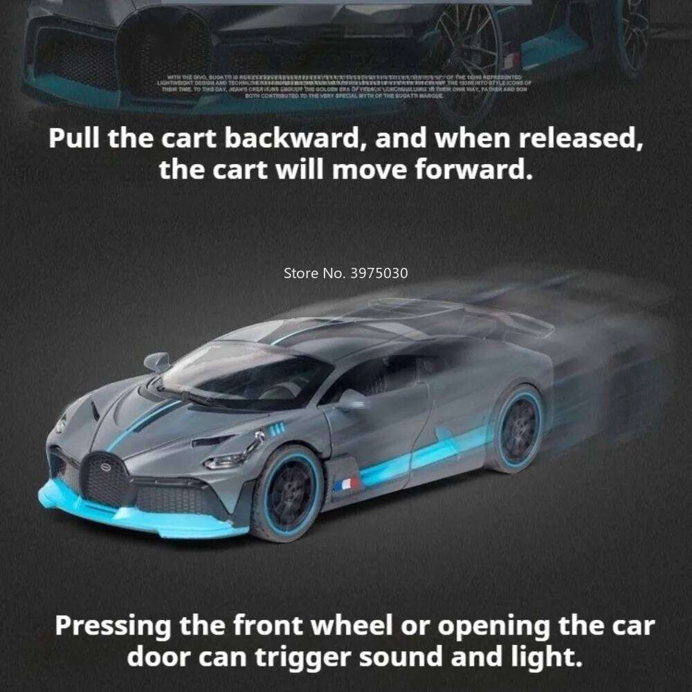 1:32 Scale Veyron Divo Chiron Alloy Cars Miniature Models Toy Metal Diecast Pull Back Vehicles Toys Gifts for Kids Children Boys Z260307