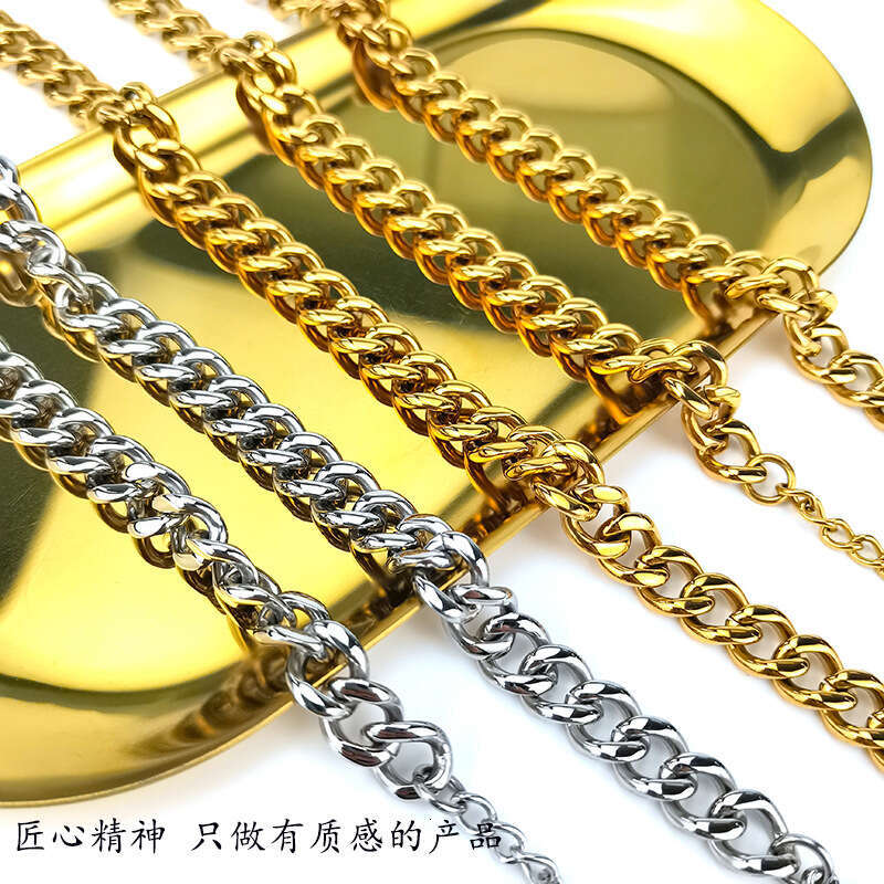 High-quality, finely polished, popular in Europe America, personalized hip-hop Cuban necklace, punk style, thick sweater chain for men and women, tren