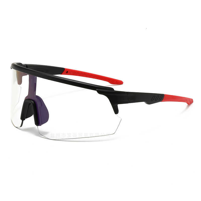 New Half-Frame Sports Photochromic Glasses Outdoor Running One-Piece Lens Sunglasses Bicycle Riding Windproof Sunglasses S260304