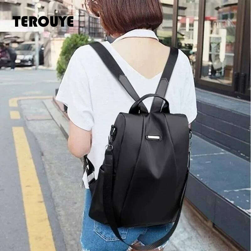 New Women's Fashionable Multifunctional Solid Color Backpack Detachable Casual Portable Shoulder Strap TEROUYE