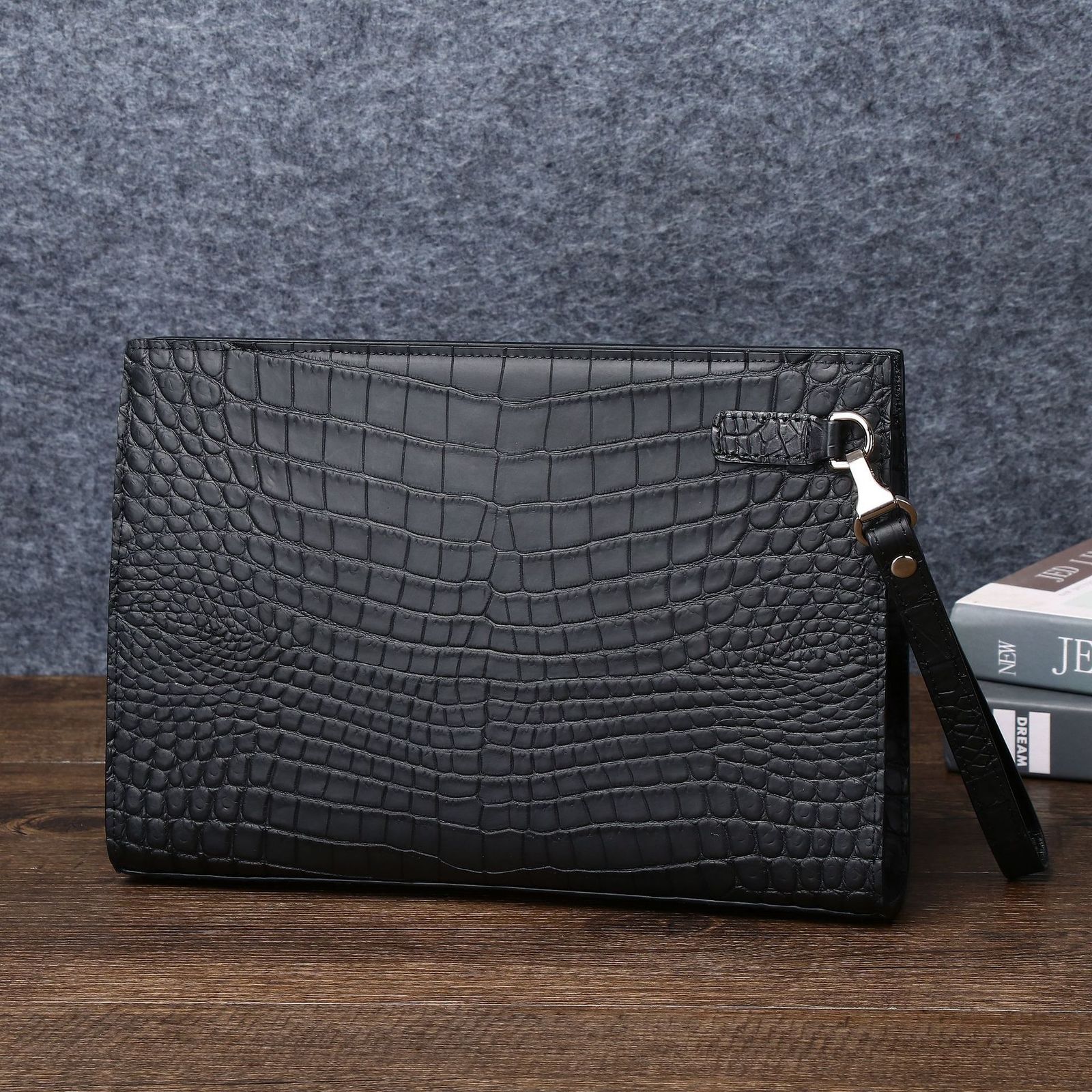 High Quality leather bag Mens Clutch bag genuine leather high-capacity cowhide bag 240802