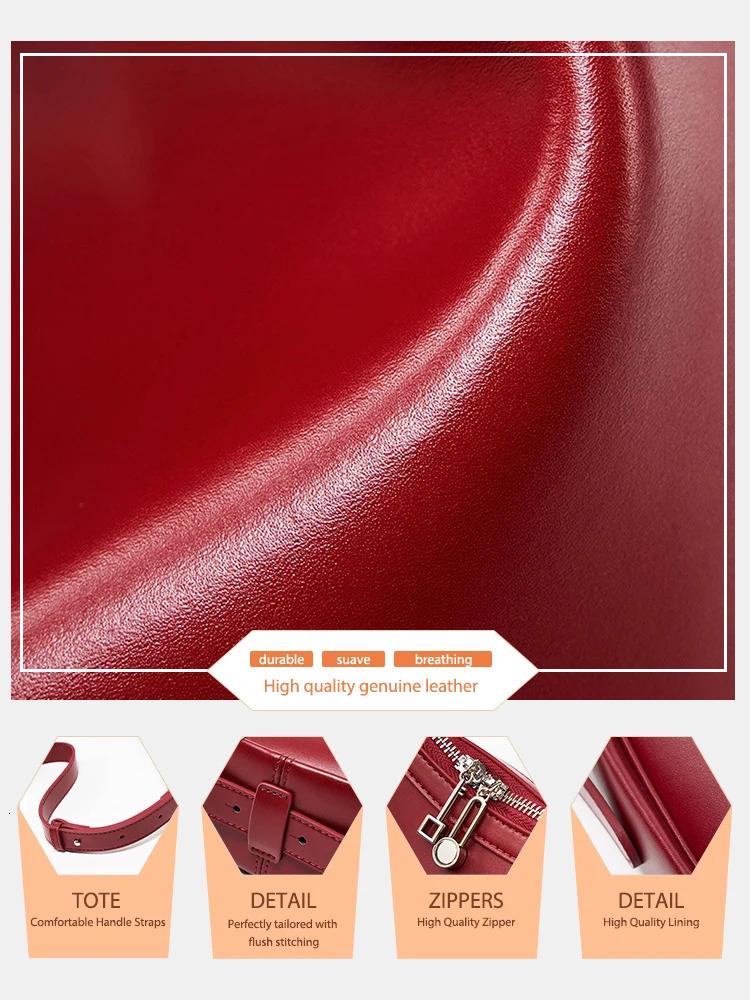 Zency Premium Genuine Leather Womens Handbag Hobo Bag Large Capacity Fashion Shoulder Bolsa for Wife Lover Girl Gift Sac 260227