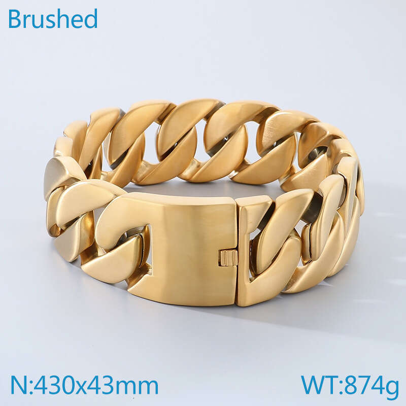 Popular in Europe and America, bold stainless steel Cuban chain, high-quality, high-texture, matte finish, unisex cast necklace jewelry