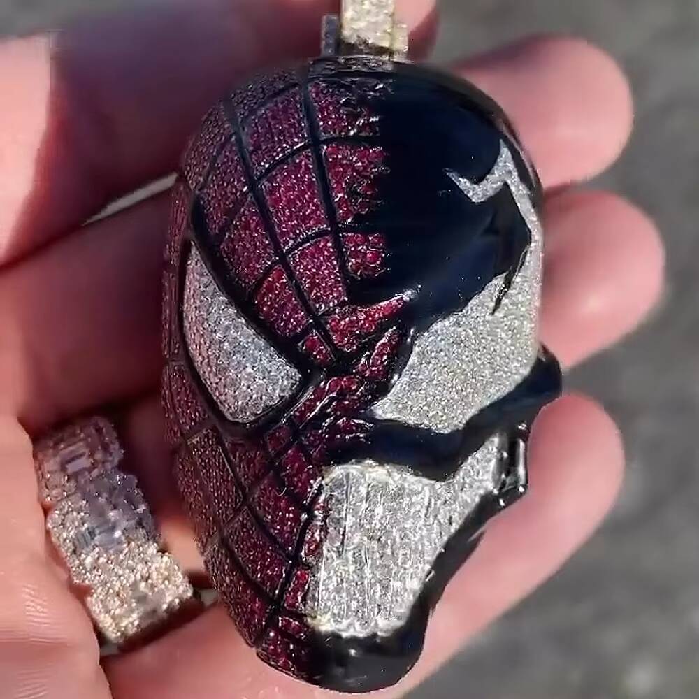 Custom Hip Hop Moissanite Spider Man Venom Pendant Diamond Iced Out Jewelry with Moissanite Charms