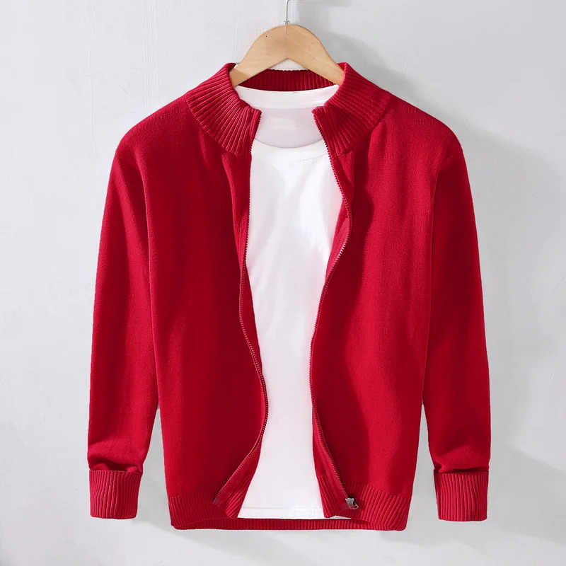 8505 Men Knitted Sweater Cardigan Slim Fashion Basic Business Casual Gentlemen British Style Simple Vintage Handsome Knitwear 260306