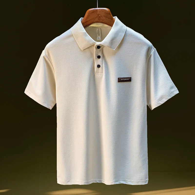 Summer Short sleeved Polo Shirt for Men 2025 Large Simple Tshirt Top Versatile Casual Mens Clothing 260228