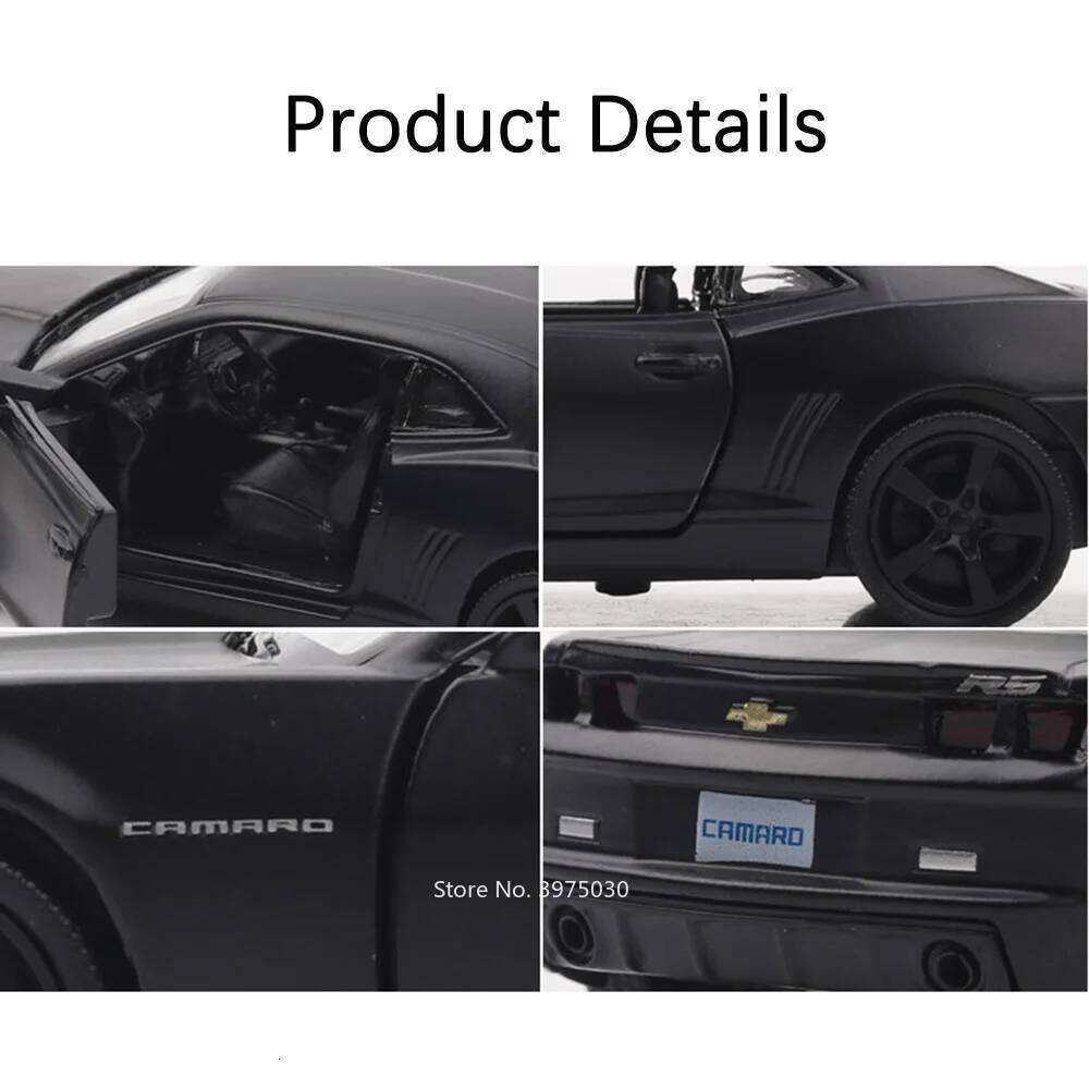 1:36 Chevrolet Camaro Toys Cars Alloy Diecast Model Wheel Pull Back Rubber Tires Vehicle 2 Doors Opened Car Boy Decoration Gifts Z260307