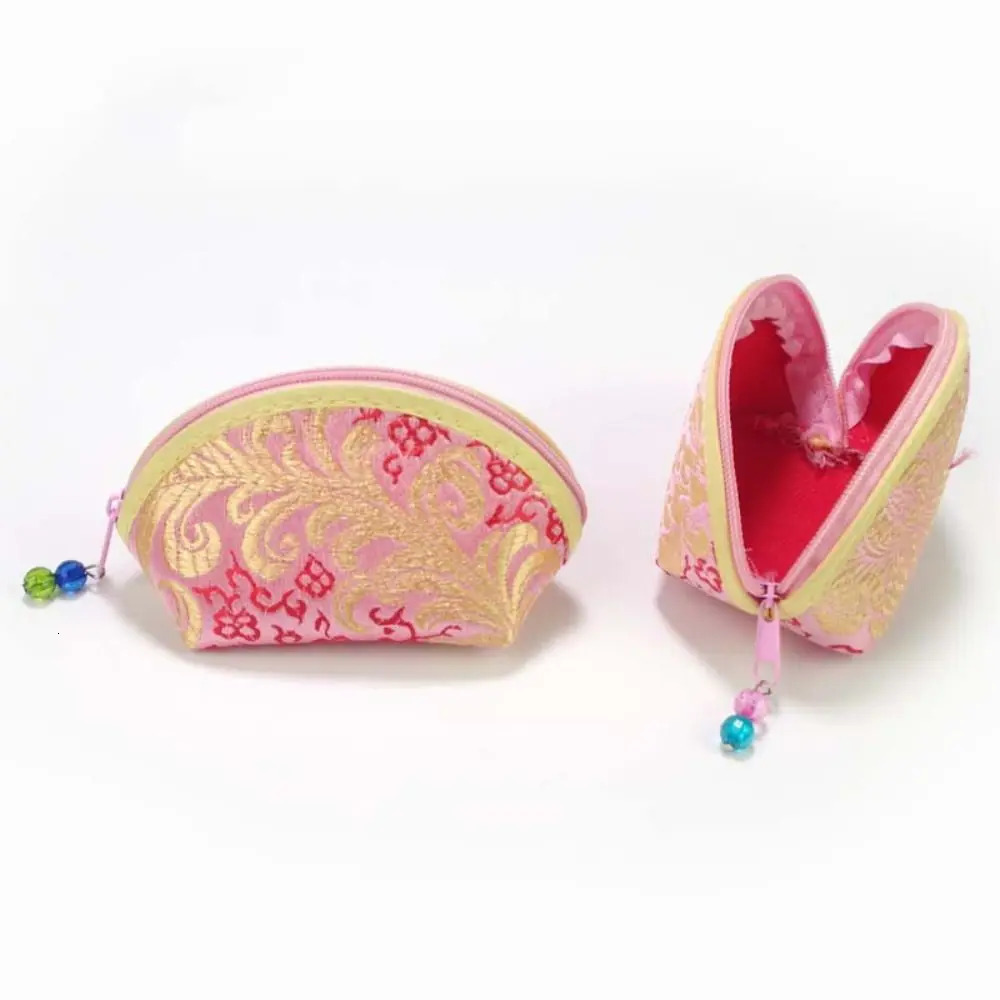 Gift Silk Fabric Chinese Style Purse Exquisite Zipper Coin Bag Candy Women 260307