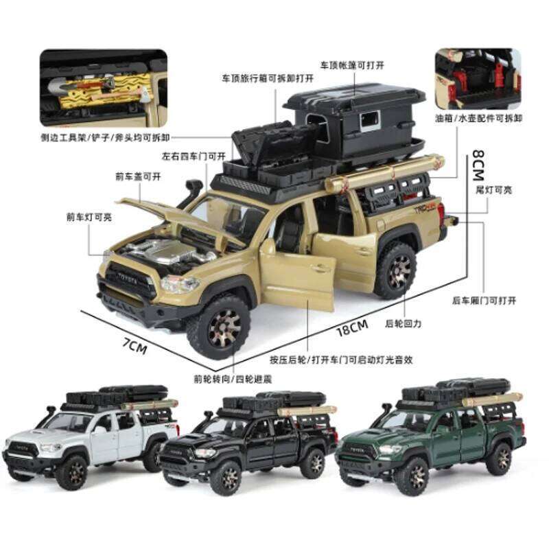 1:32 Toyota Tacoma TRO Off Road Pickup Alloy Diecast Model Computer Desktop Decoration With Sound Light Beautiful Christmas Gift Z260306