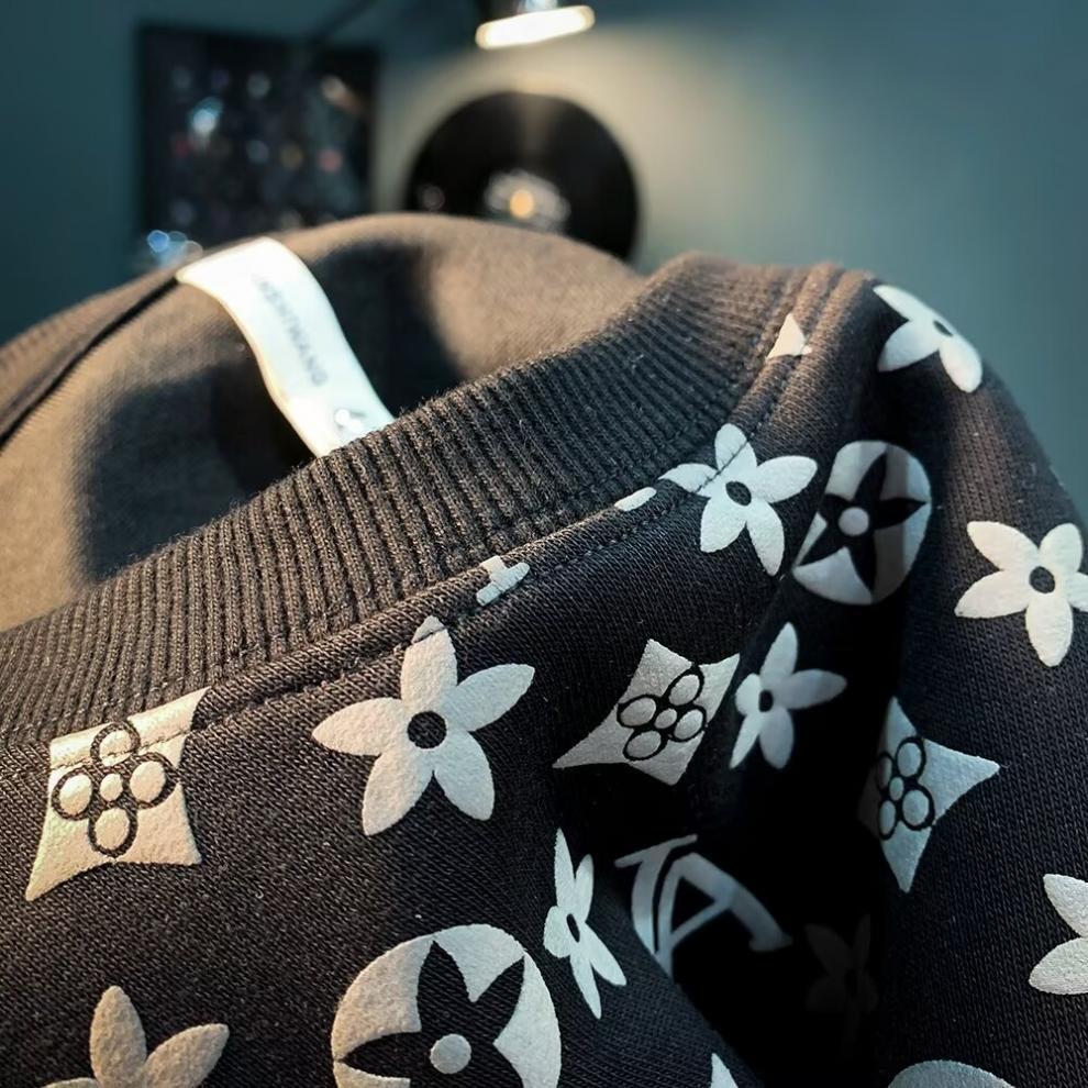 Luxury Brand Designer Clothes Autumn And Winter Jacquard Sweatshirt For Men, New Korean-Style Round-Neck Loose Top For Spring And Autumn, Hong Kong Fa