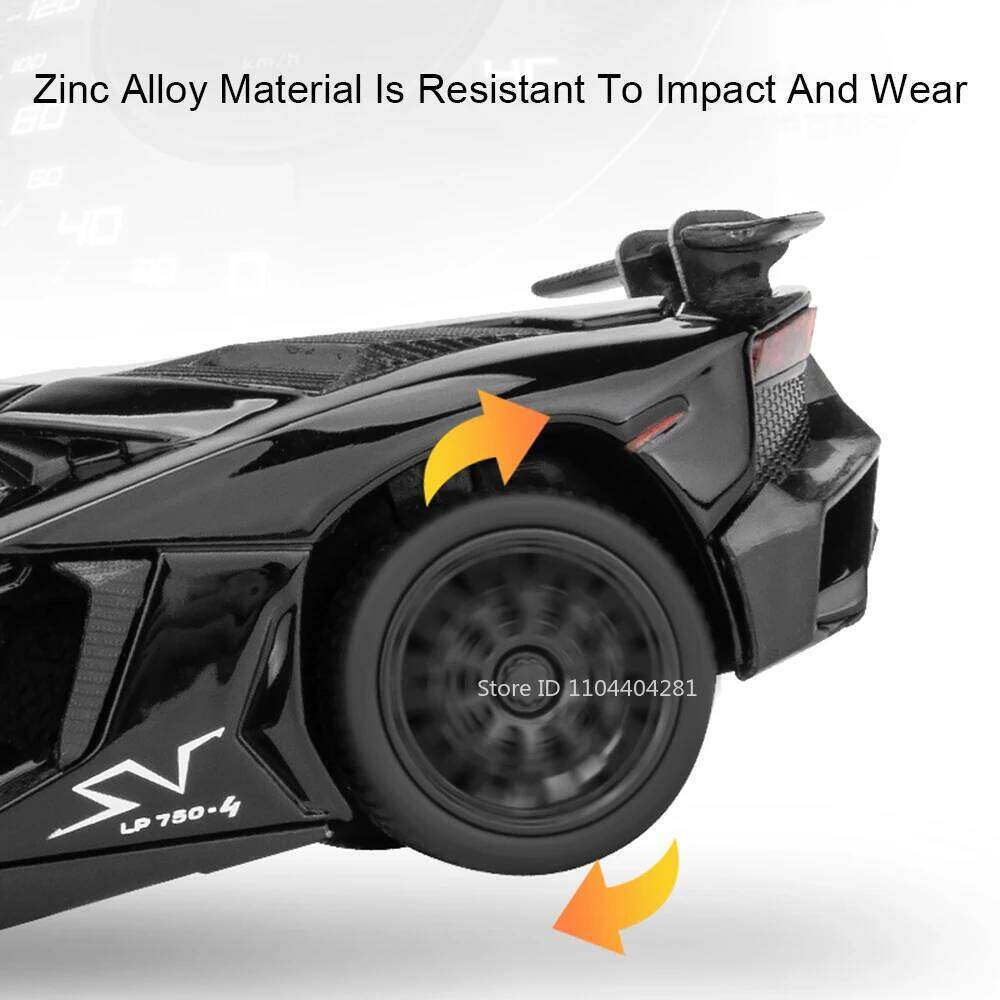 1: 32 LP750 Sian Diecast Alloy Model Sports Car Doors Opened with Sound Light Pull Back Miniature Vehcie Decorative Collectibles Z260307