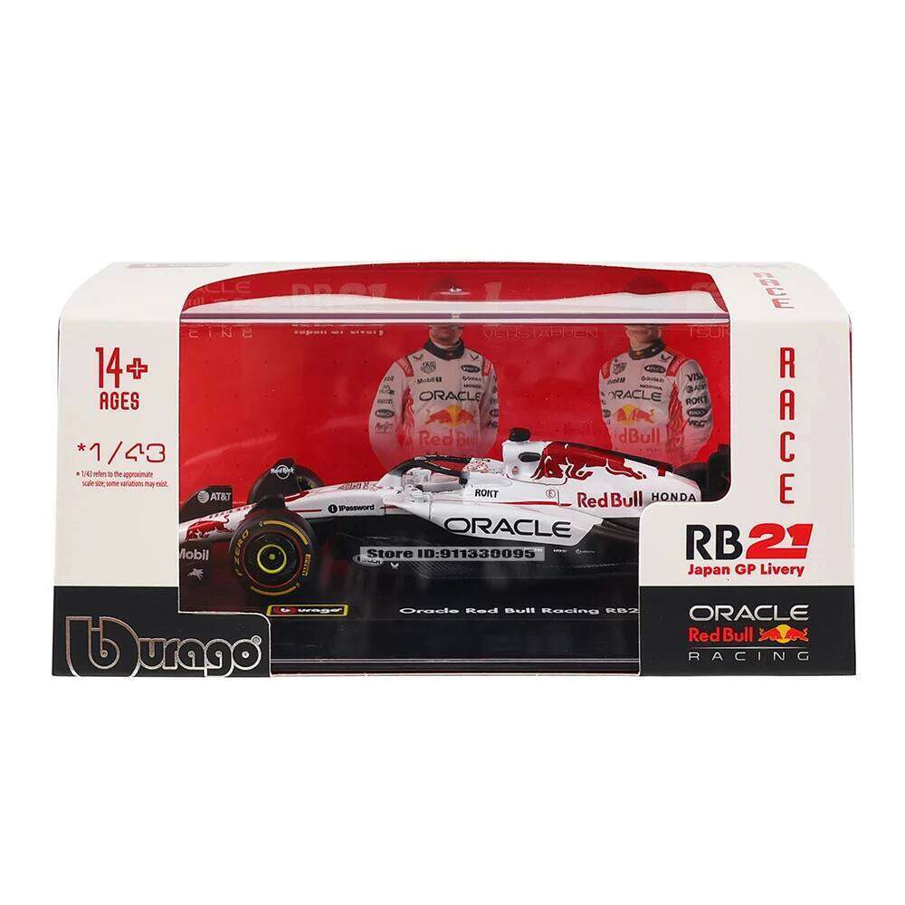 Bburago 1:43 #1 Verstappen #22 Yuki Tsunoda F1 Red Bull RB21 2025 Japan Station Alloy Car Die Cast Model Toy Collectible Z260306