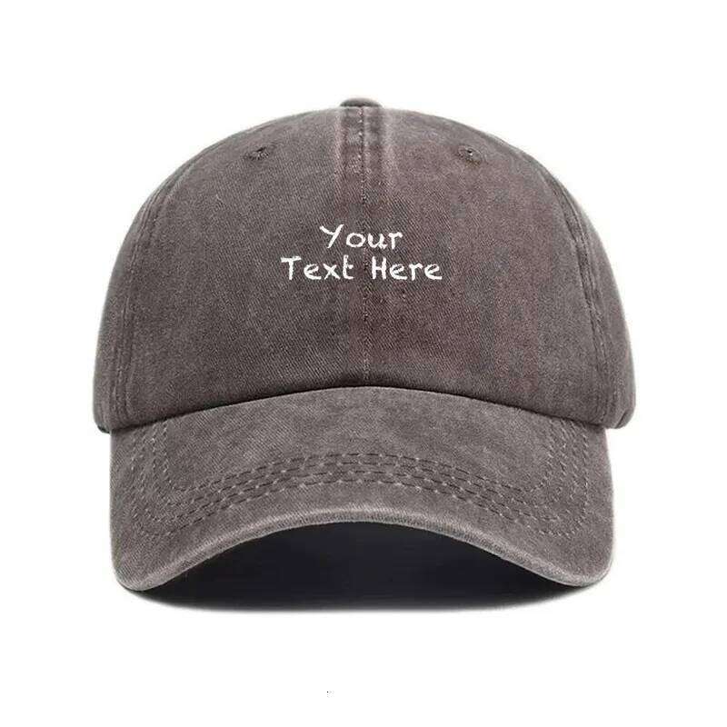 Customizable Text Vintage Washed Baseball Adjustable Distressed Trucker Hat for Men Women Personalized Cotton Cap Y260304