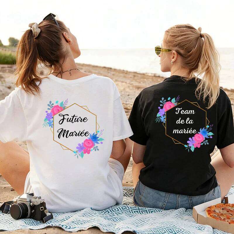 French Girls Bachelorette EVJF Party Statement: Future & Team Bride Double-Sided Tees Elevate Your Single Farewell Shirt XJ260306